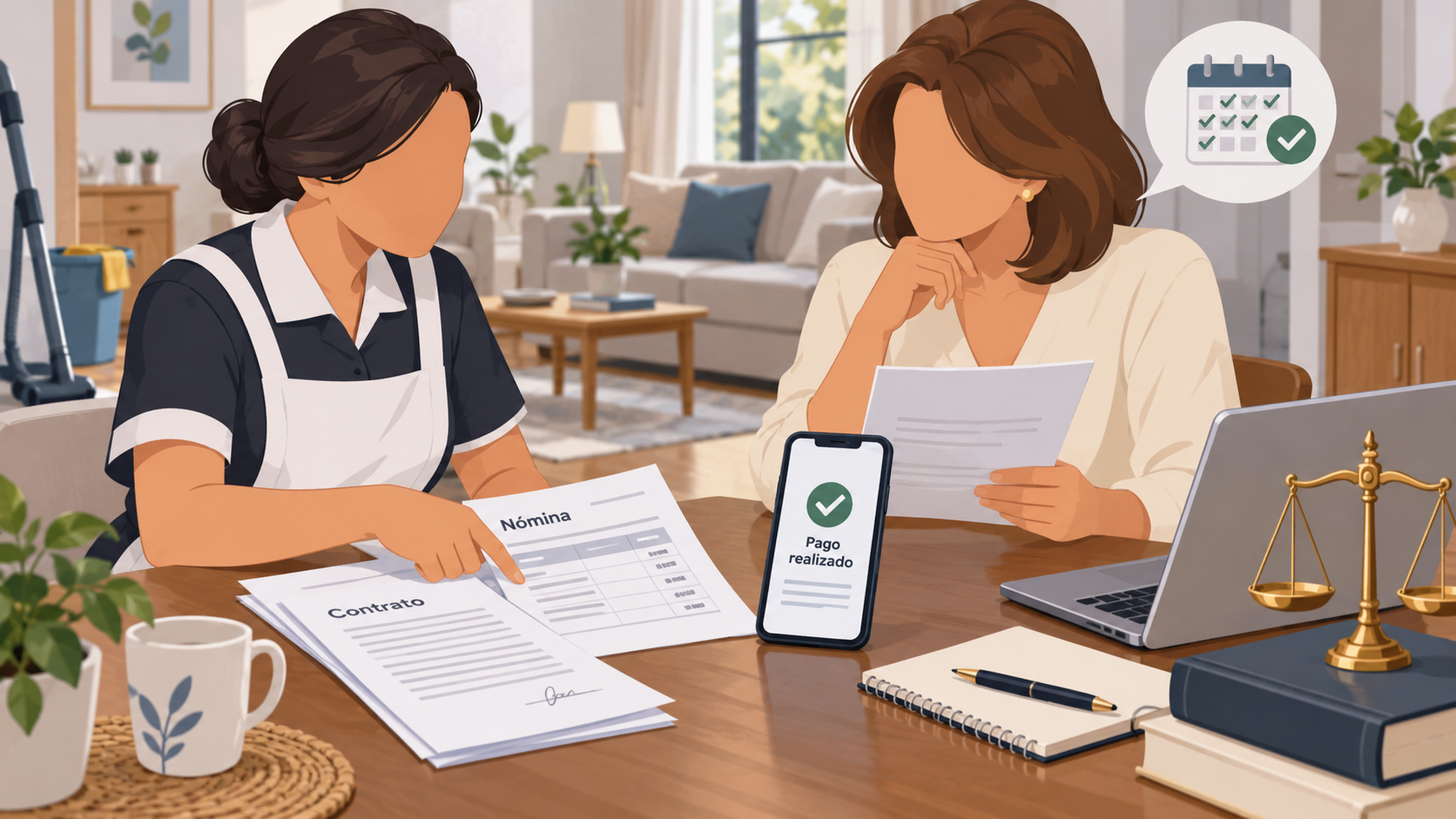Falta de causa resolutoria del contrato de una empleada de hogar